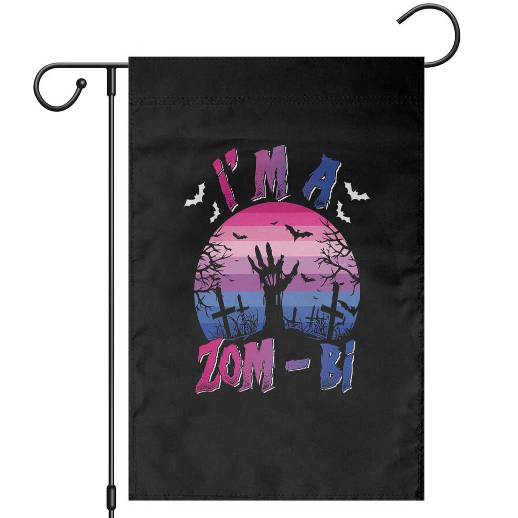 Funny Halloween Bisexual Garden Flag I'm A Zom Bi Zombie LGBT - Wonder Print Shop