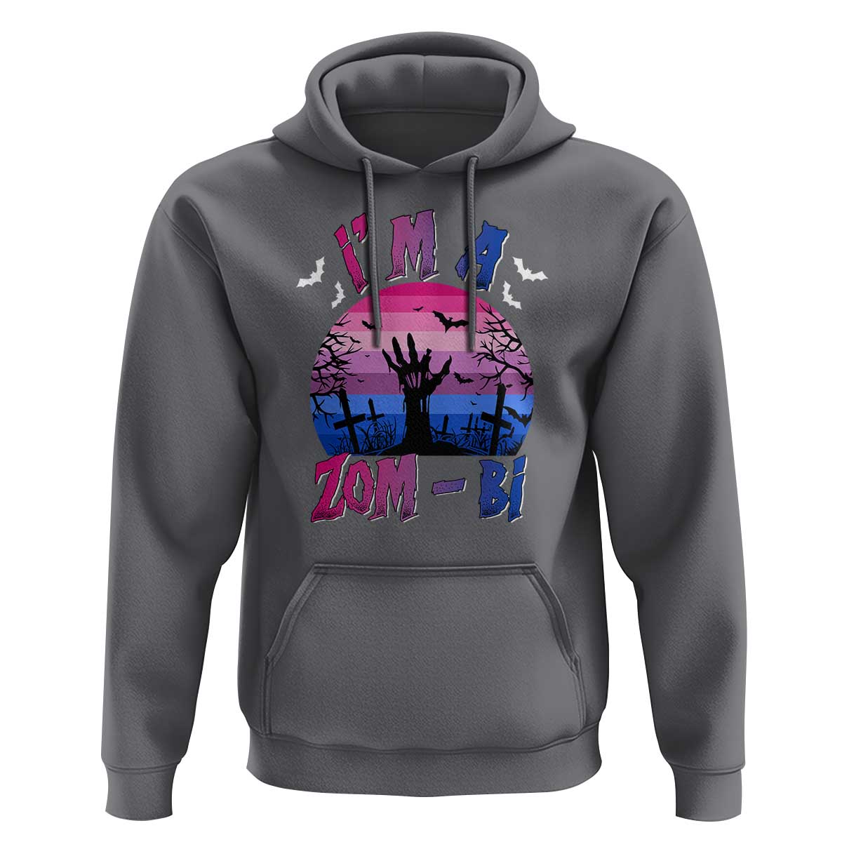 Funny Halloween Bisexual Hoodie I'm A Zom Bi Zombie LGBT