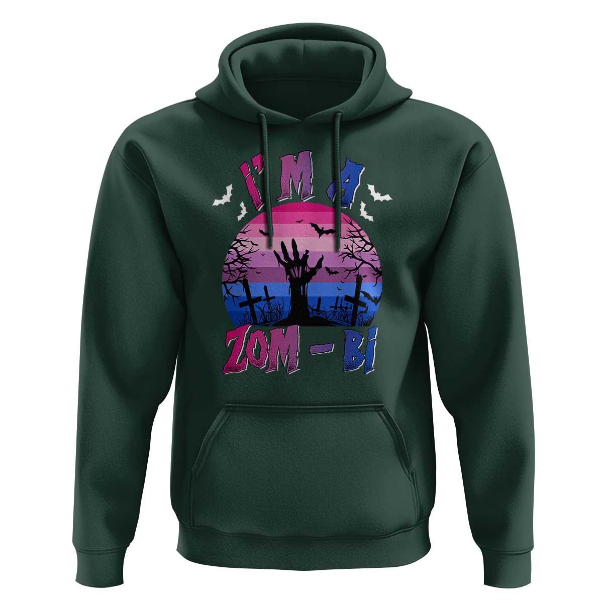 Funny Halloween Bisexual Hoodie I'm A Zom Bi Zombie LGBT
