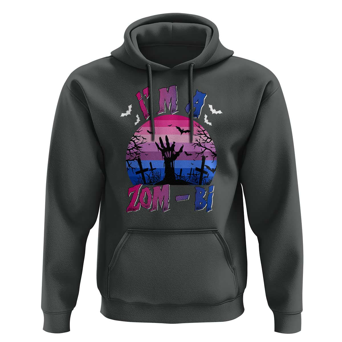 Funny Halloween Bisexual Hoodie I'm A Zom Bi Zombie LGBT