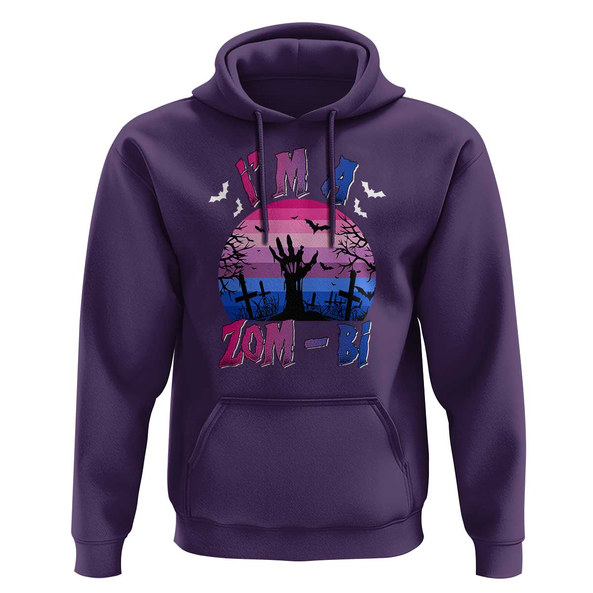 Funny Halloween Bisexual Hoodie I'm A Zom Bi Zombie LGBT