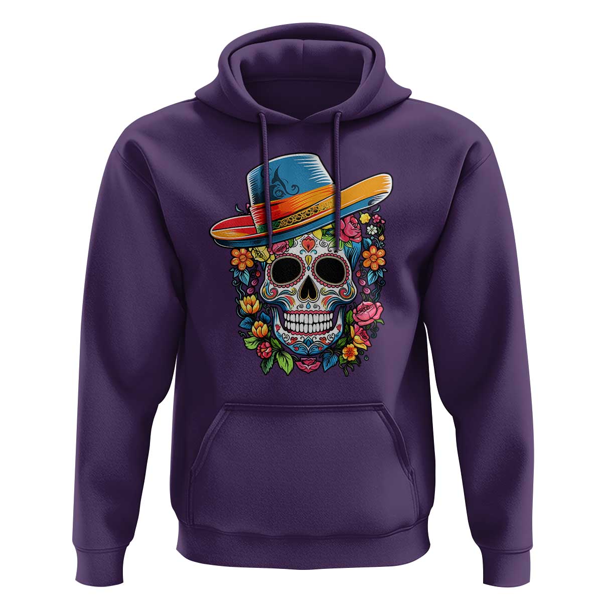 Day Of The Dead Hoodie Sugar Skull Dia De Los Muertos Halloween Flower