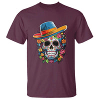 Day Of The Dead T Shirt Sugar Skull Dia De Los Muertos Halloween Flower - Wonder Print Shop
