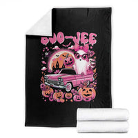 Funny Halloween Throw Blanket Boo Jee Pink Ghost Boujee Pumpkin Haunted House - Wonder Print Shop