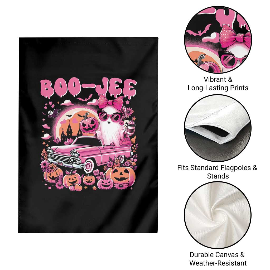 Funny Halloween Garden Flag Boo Jee Pink Ghost Boujee Pumpkin Haunted House - Wonder Print Shop