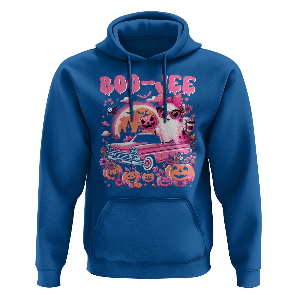 Funny Halloween Hoodie Boo Jee Pink Ghost Boujee Pumpkin Haunted House