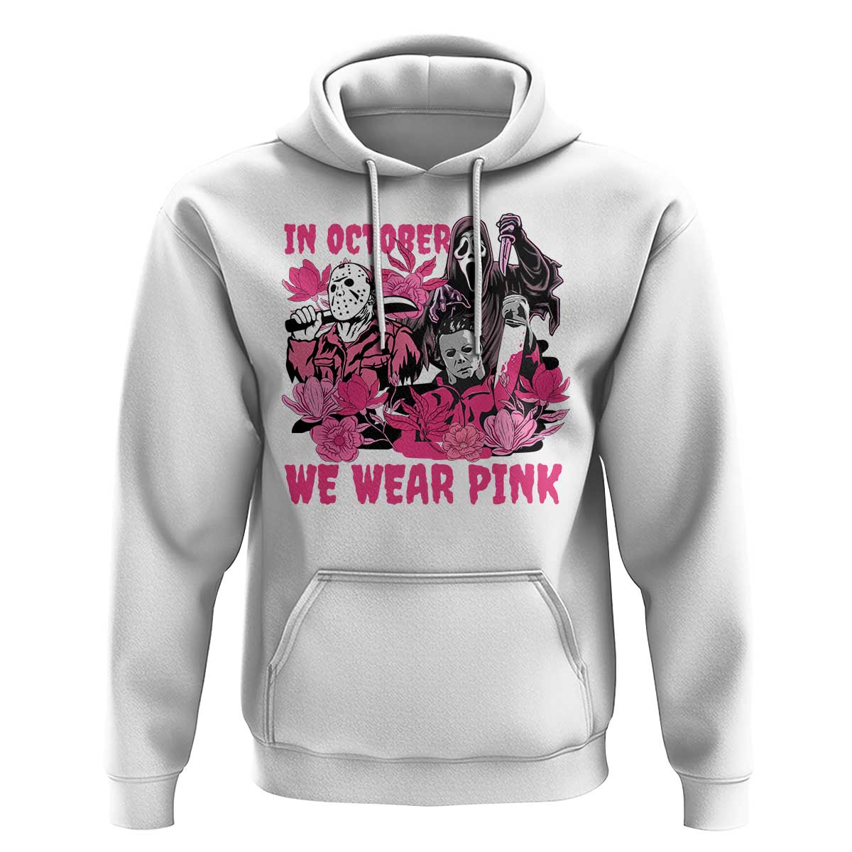 Breast Cancer Awareness Murderers Hoodie In October We Wear Pink Vintage Flower