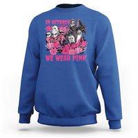 Breast Cancer Awareness Murderers Sweatshirt In October We Wear Pink Vintage Flower - Wonder Print Shop