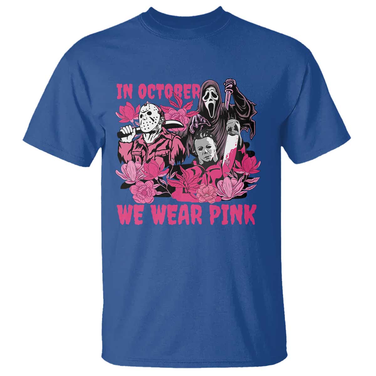 Breast Cancer Awareness Murderers T Shirt In October We Wear Pink Vintage Flower - Wonder Print Shop
