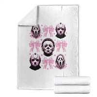 Halloween Throw Blanket Scary Murderers Pink Bows Coquette Aesthetic - Wonder Print Shop