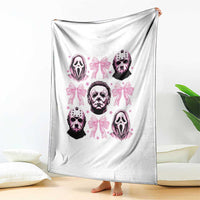 Halloween Throw Blanket Scary Murderers Pink Bows Coquette Aesthetic - Wonder Print Shop