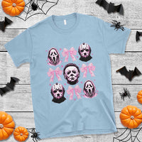 Halloween T Shirt Scary Murderers Pink Bows Coquette Aesthetic - Wonder Print Shop