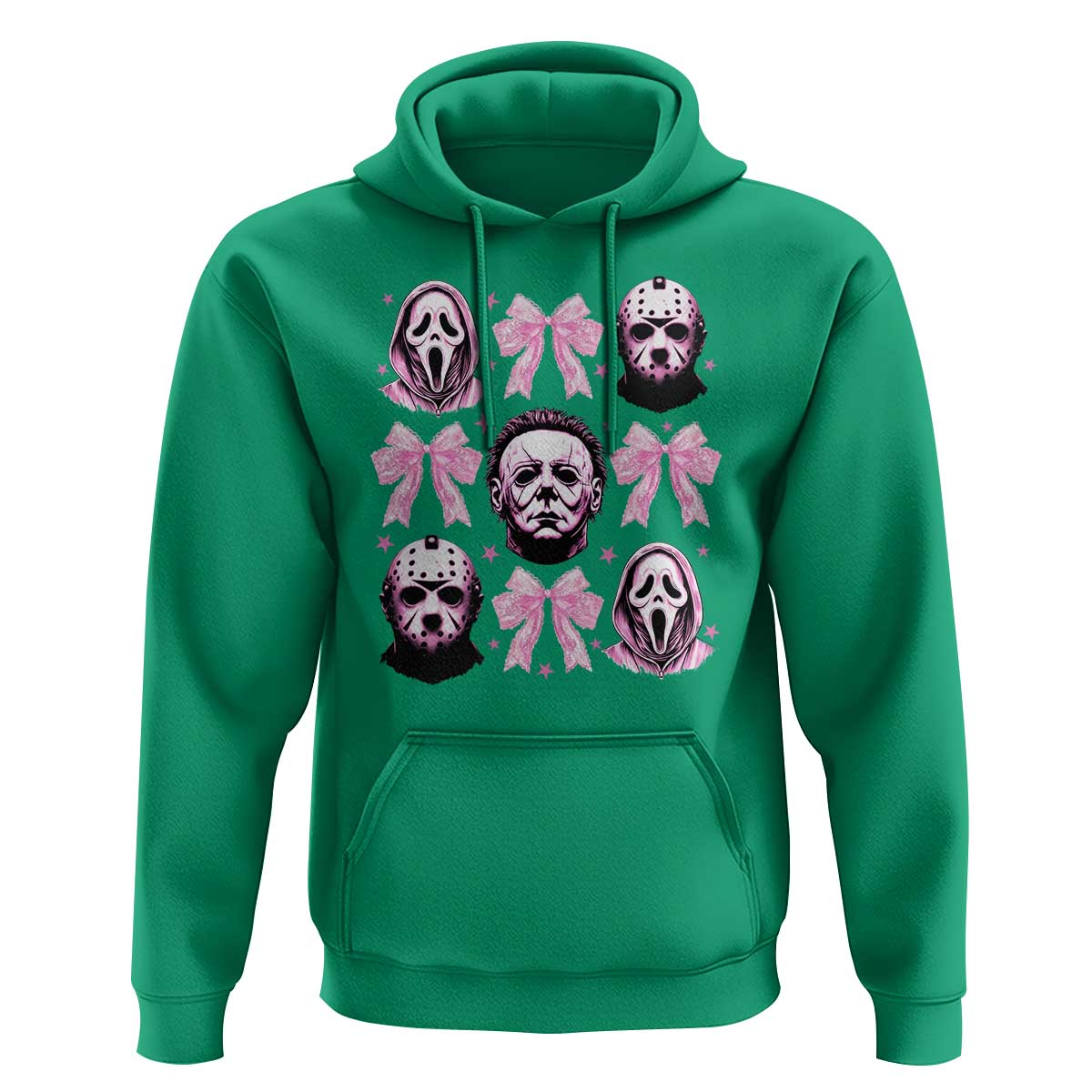 Halloween Hoodie Scary Murderers Pink Bows Coquette Aesthetic