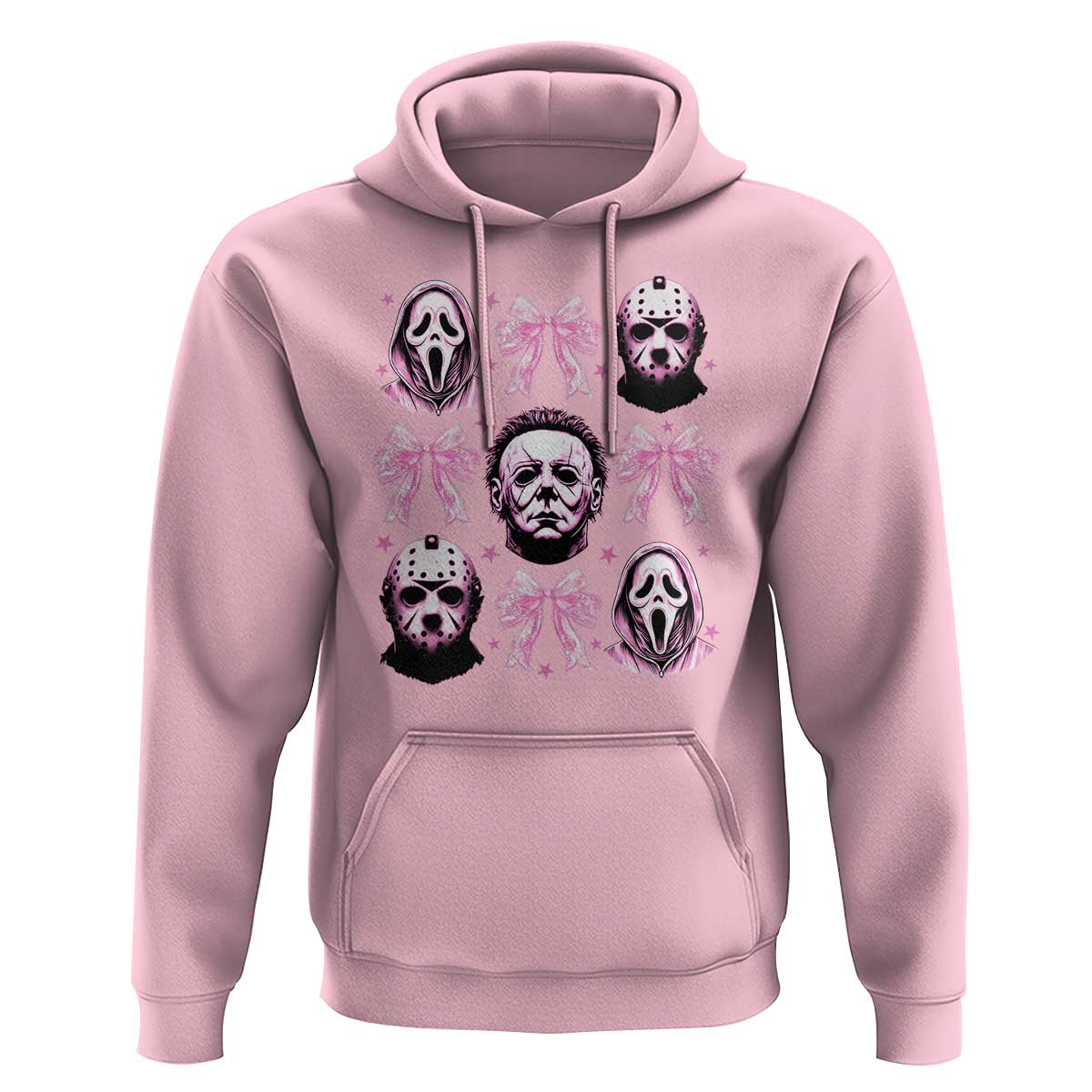 Halloween Hoodie Scary Murderers Pink Bows Coquette Aesthetic