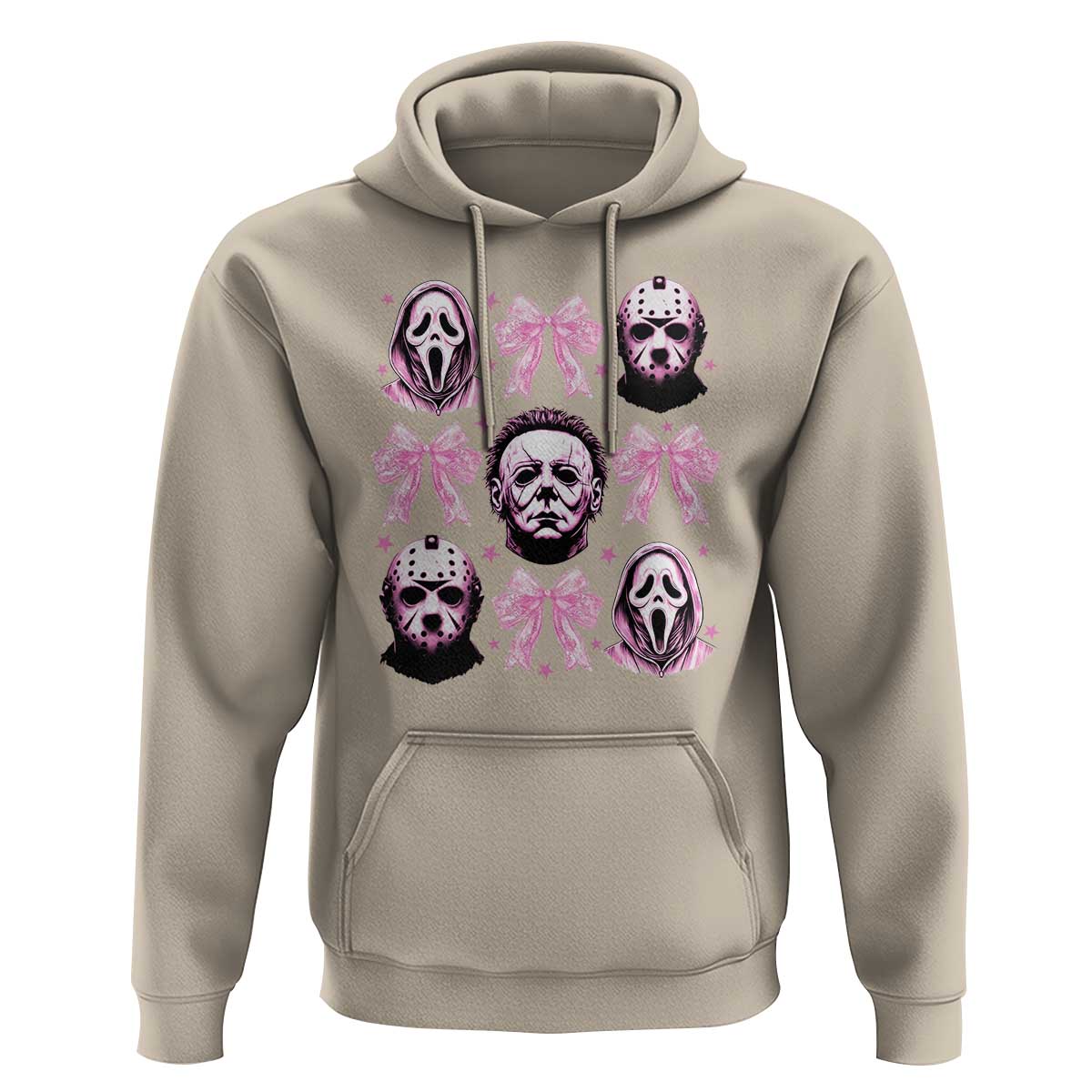 Halloween Hoodie Scary Murderers Pink Bows Coquette Aesthetic