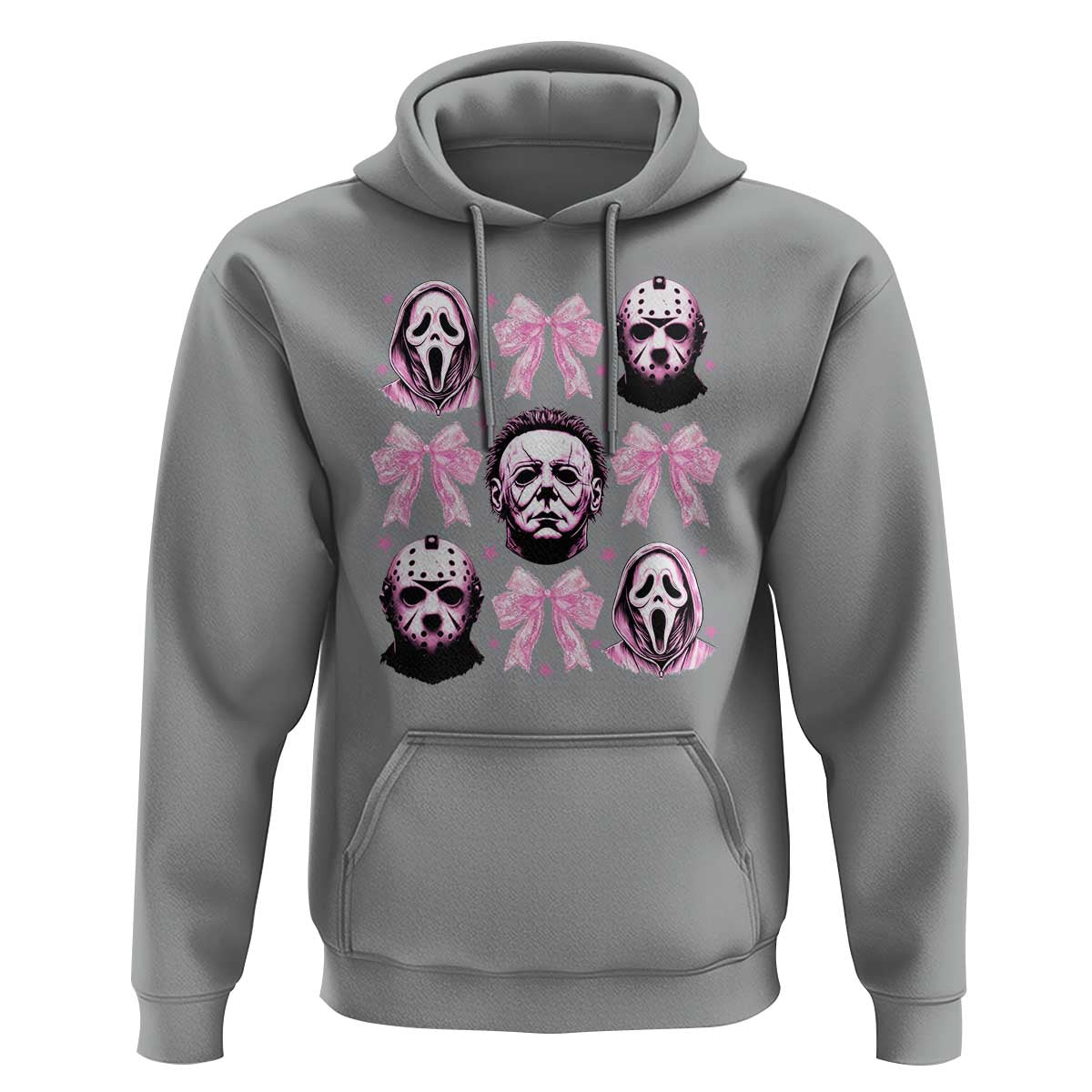 Halloween Hoodie Scary Murderers Pink Bows Coquette Aesthetic