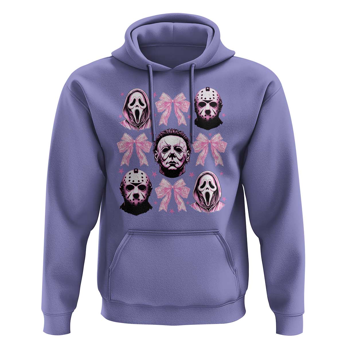Halloween Hoodie Scary Murderers Pink Bows Coquette Aesthetic
