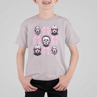 Halloween T Shirt For Kid Scary Murderers Pink Bows Coquette Aesthetic - Wonder Print Shop