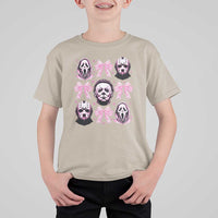 Halloween T Shirt For Kid Scary Murderers Pink Bows Coquette Aesthetic - Wonder Print Shop
