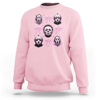 Halloween Sweatshirt Scary Murderers Pink Bows Coquette Aesthetic - Wonder Print Shop