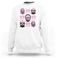Halloween Sweatshirt Scary Murderers Pink Bows Coquette Aesthetic - Wonder Print Shop