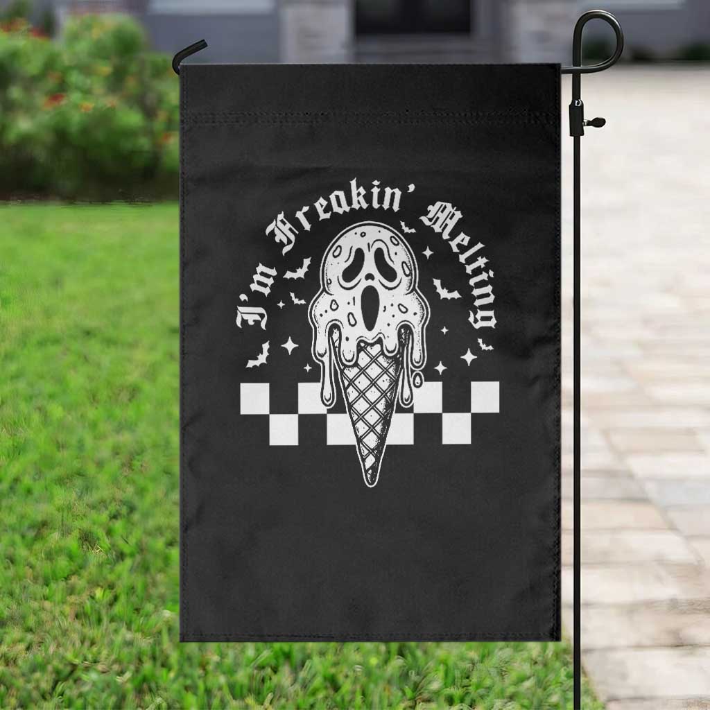 Funny Halloween Garden Flag I'm Freakin' Melting Ice Cream Scream Bat - Wonder Print Shop