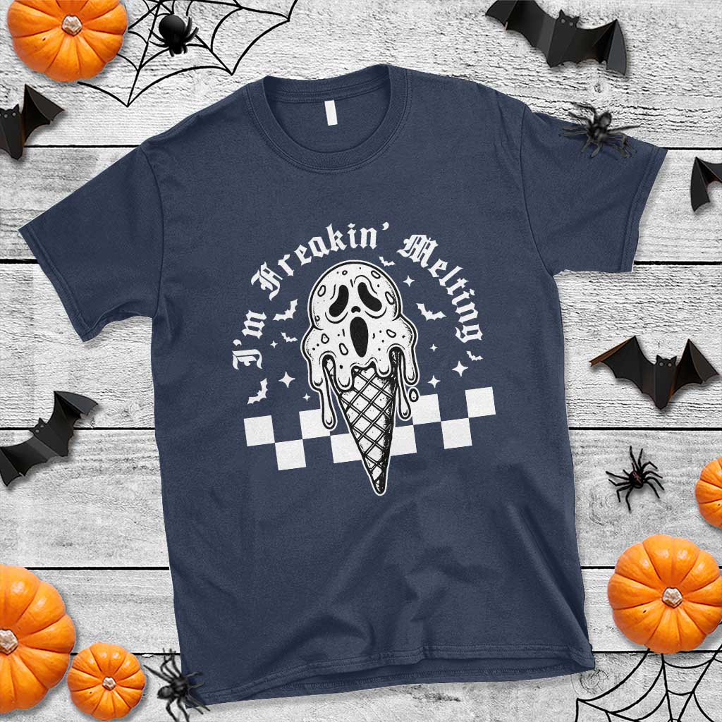 Funny Halloween T Shirt I'm Freakin' Melting Ice Cream Scream Bat - Wonder Print Shop