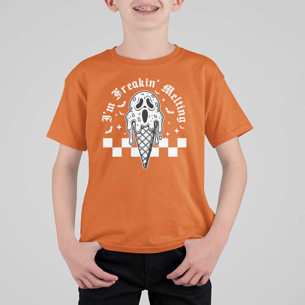 Funny Halloween T Shirt For Kid I'm Freakin' Melting Ice Cream Scream Bat - Wonder Print Shop