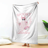 Halloween Throw Blanket Spooky Babes Pink Ghost Coquette Aesthetic - Wonder Print Shop