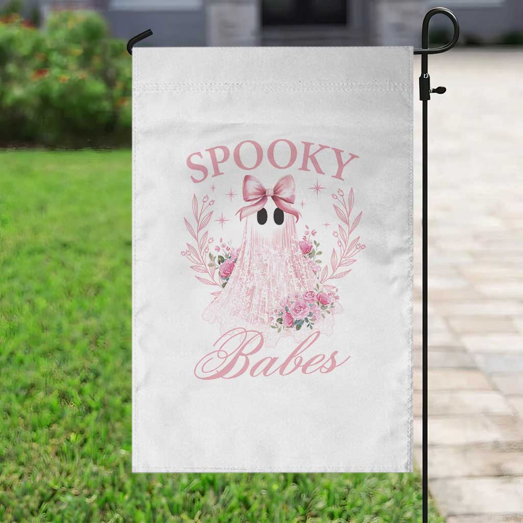 Halloween Garden Flag Spooky Babes Pink Ghost Coquette Aesthetic - Wonder Print Shop