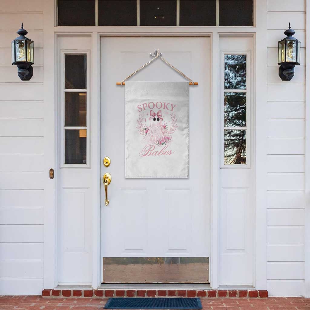 Halloween Garden Flag Spooky Babes Pink Ghost Coquette Aesthetic - Wonder Print Shop