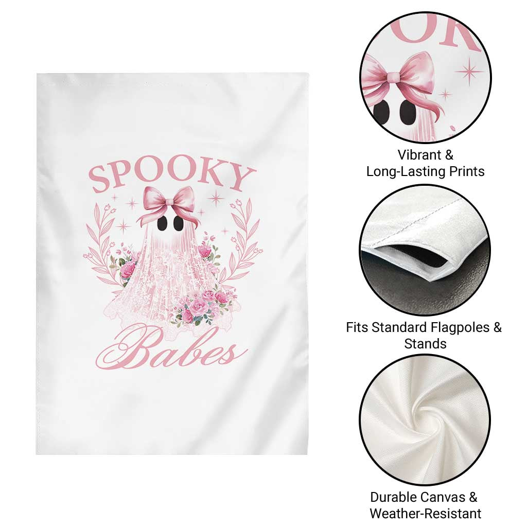 Halloween Garden Flag Spooky Babes Pink Ghost Coquette Aesthetic - Wonder Print Shop