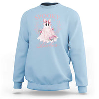 Halloween Sweatshirt Spooky Babes Pink Ghost Coquette Aesthetic - Wonder Print Shop