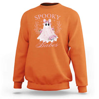 Halloween Sweatshirt Spooky Babes Pink Ghost Coquette Aesthetic - Wonder Print Shop