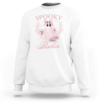 Halloween Sweatshirt Spooky Babes Pink Ghost Coquette Aesthetic - Wonder Print Shop