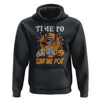 Funny Halloween Hoodie Time To Stir The Pot Cute Raccoon Pumpkin