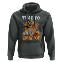 Funny Halloween Hoodie Time To Stir The Pot Cute Raccoon Pumpkin