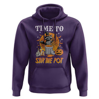 Funny Halloween Hoodie Time To Stir The Pot Cute Raccoon Pumpkin