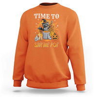 Funny Halloween Sweatshirt Time To Stir The Pot Cute Raccoon Pumpkin - Wonder Print Shop