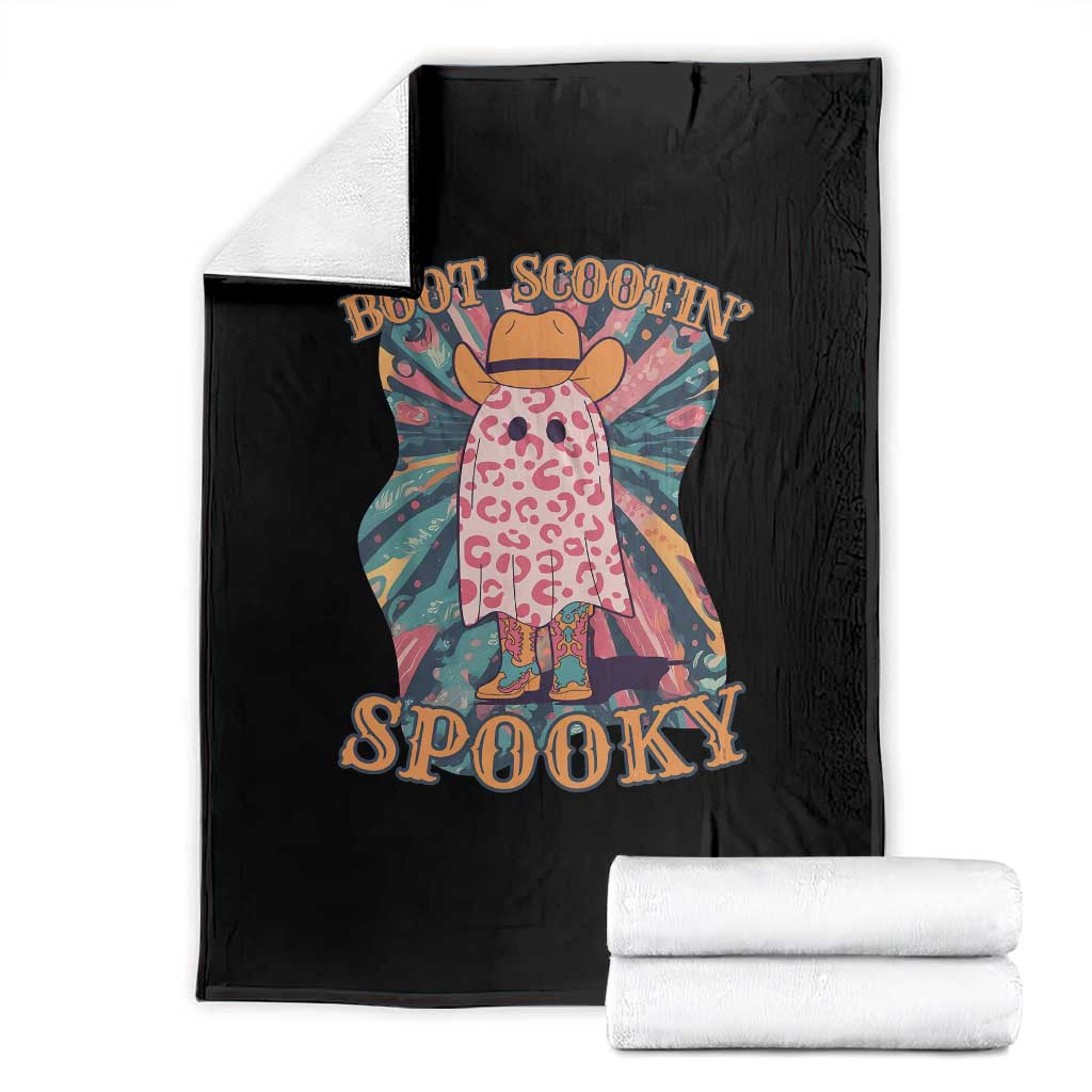 Halloween Western Throw Blanket Boot Scootin' Spooky Cute Country Cowboy Ghost - Wonder Print Shop