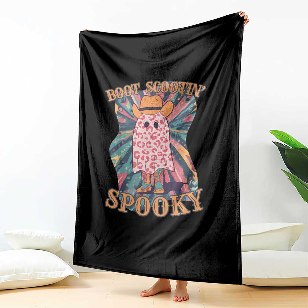 Halloween Western Throw Blanket Boot Scootin' Spooky Cute Country Cowboy Ghost - Wonder Print Shop