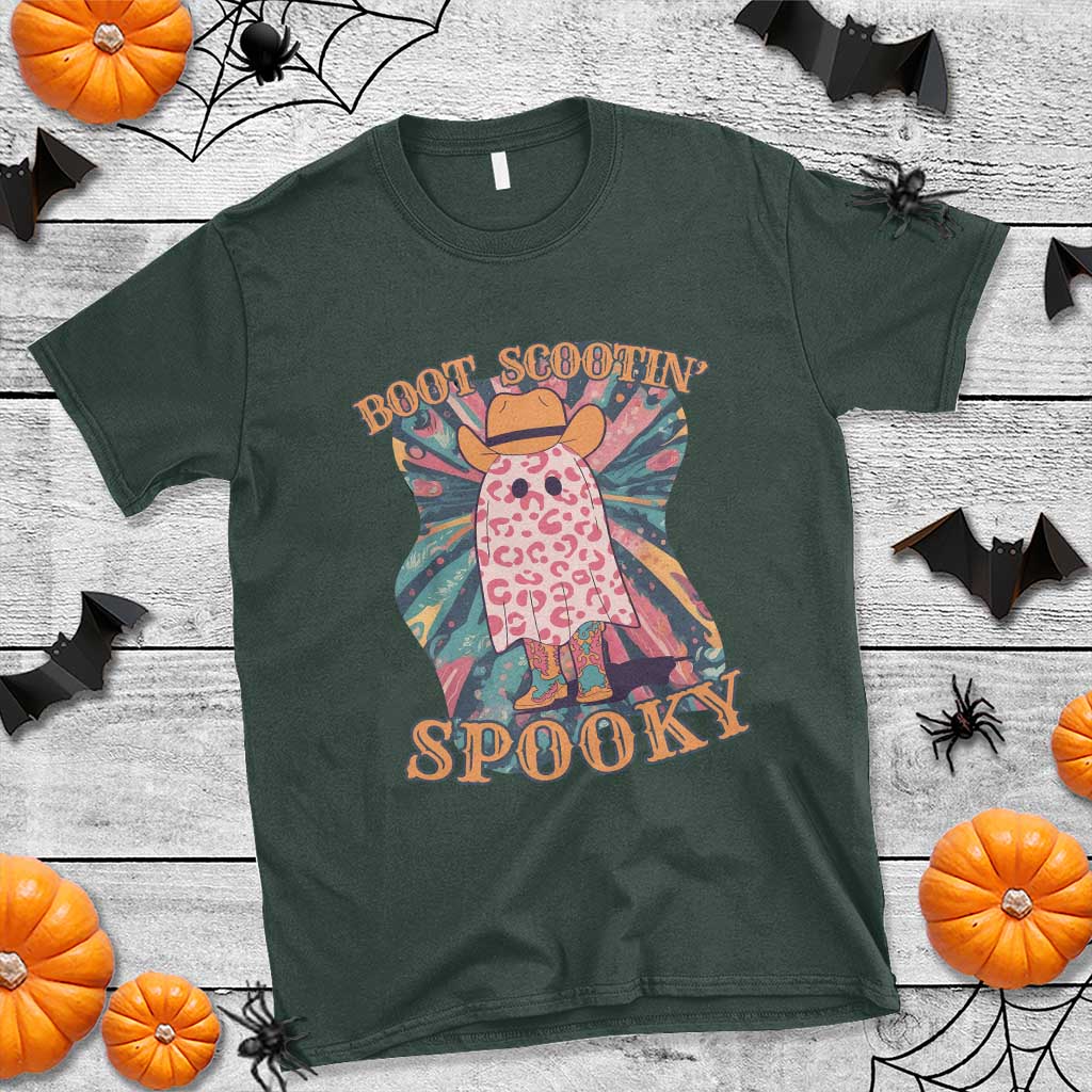 Halloween Western T Shirt Boot Scootin' Spooky Cute Country Cowboy Ghost - Wonder Print Shop