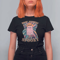 Halloween Western T Shirt For Women Boot Scootin' Spooky Cute Country Cowboy Ghost - Wonder Print Shop