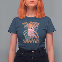 Halloween Western T Shirt For Women Boot Scootin' Spooky Cute Country Cowboy Ghost - Wonder Print Shop