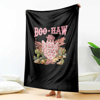 Halloween Western Throw Blanket Boo Haw Cute Country Cowboy Ghost - Wonder Print Shop