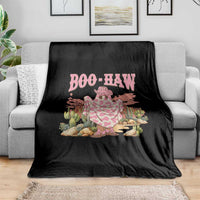 Halloween Western Throw Blanket Boo Haw Cute Country Cowboy Ghost - Wonder Print Shop