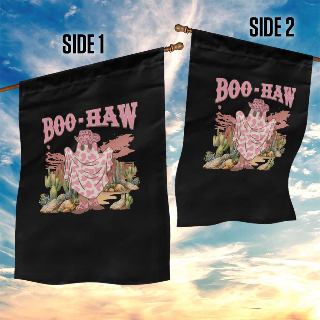 Halloween Western Garden Flag Boo Haw Cute Country Cowboy Ghost - Wonder Print Shop