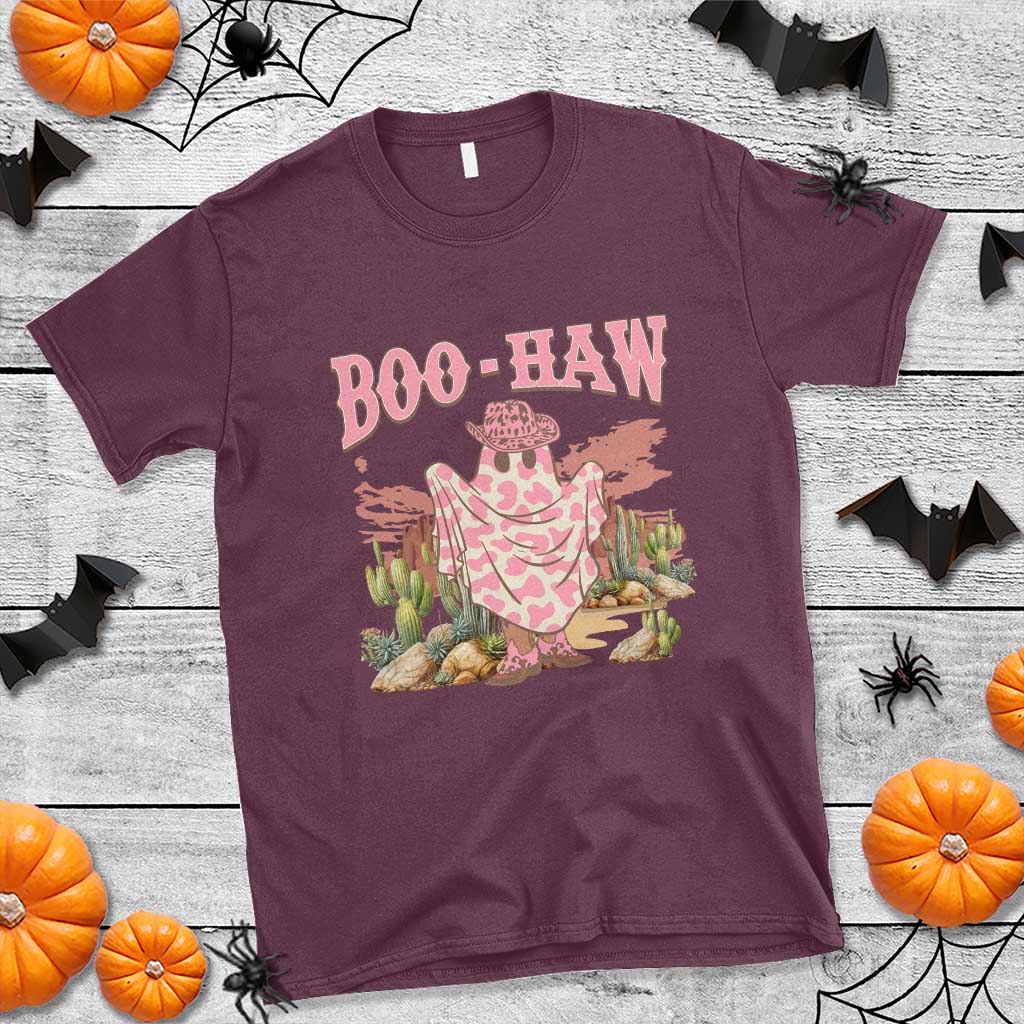 Halloween Western T Shirt Boo Haw Cute Country Cowboy Ghost - Wonder Print Shop