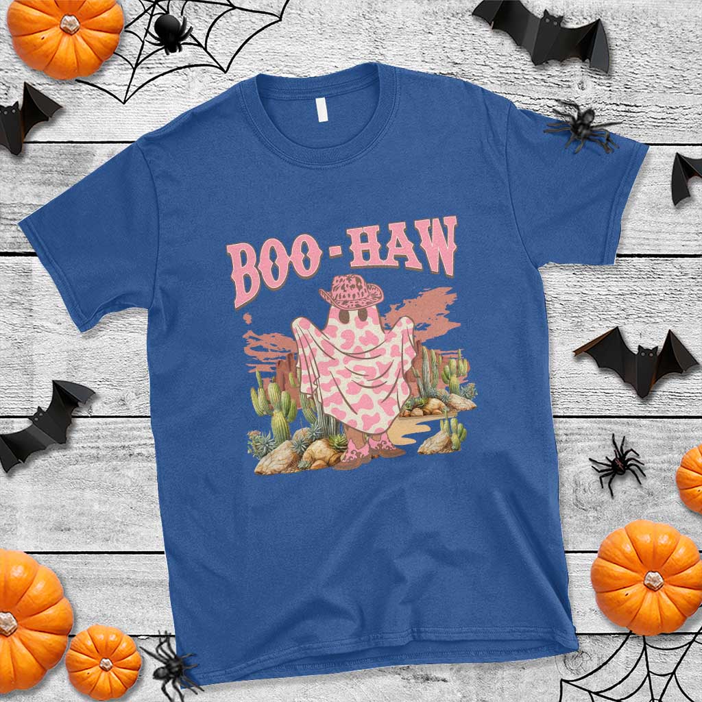 Halloween Western T Shirt Boo Haw Cute Country Cowboy Ghost - Wonder Print Shop