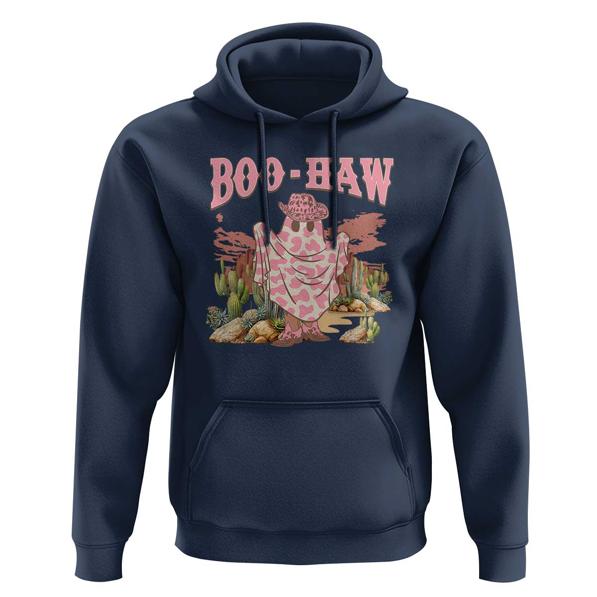 Halloween Western Hoodie Boo Haw Cute Country Cowboy Ghost